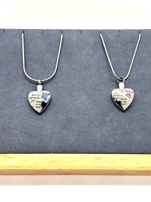 Forever in my Heart Necklace w/ Crystal Paw