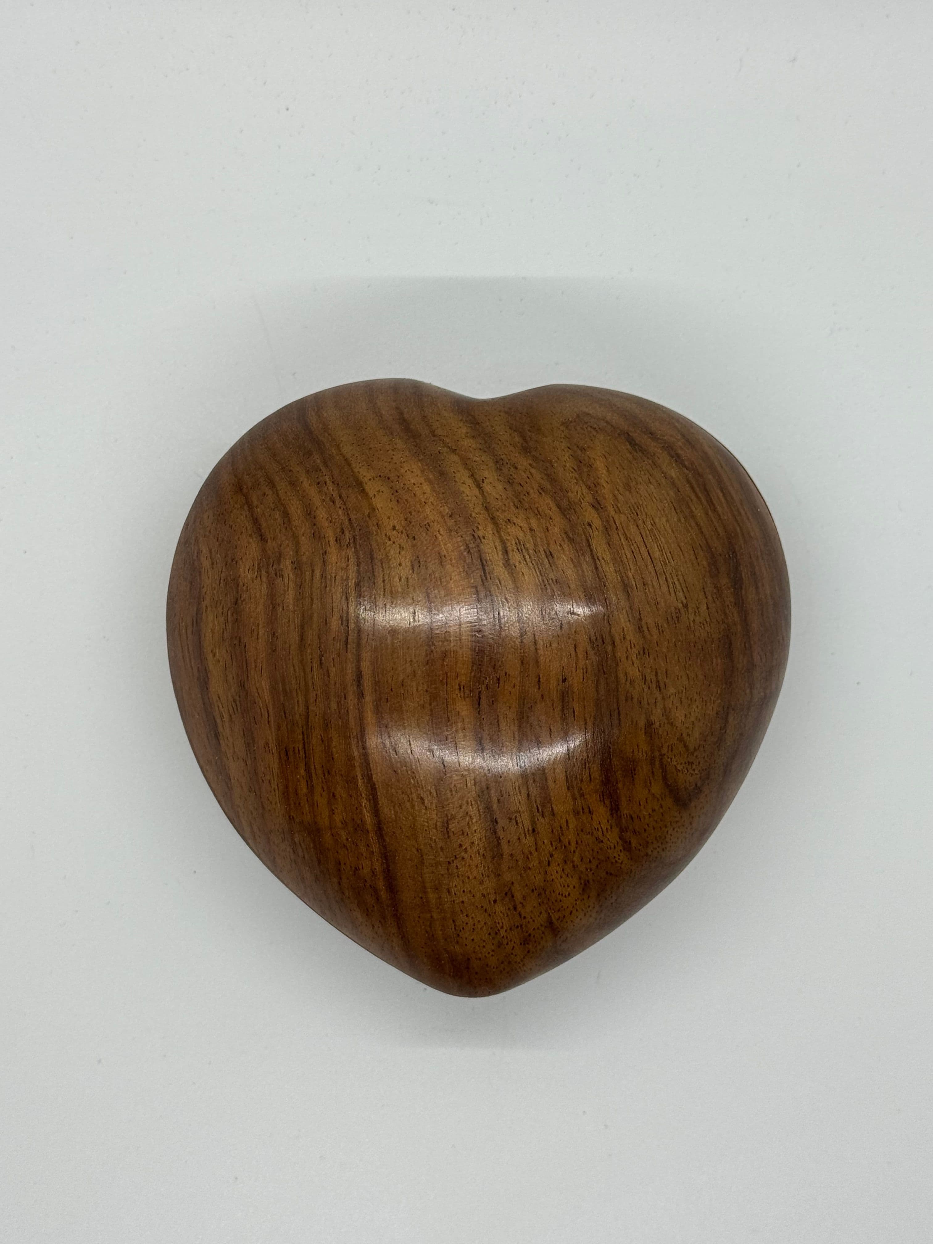 Wooden domed heart keepsake urn.